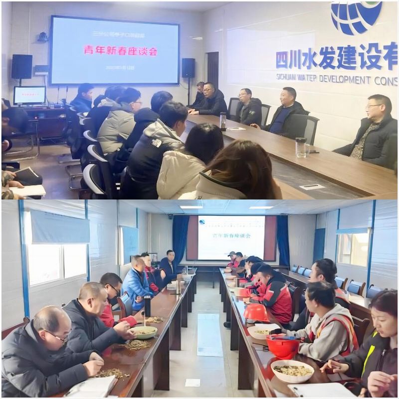 龍?zhí)另椖坎奎h支部和亭子口項目部第二支部聯(lián)合組織召開青年職工迎新春座談會